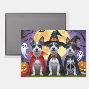 Imán Rat Terrier Perros Calabaza Halloween Graciosa
