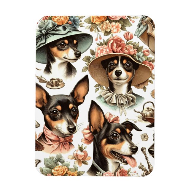 Imán Rat Terrier Viejo Sin Marea (Vertical)