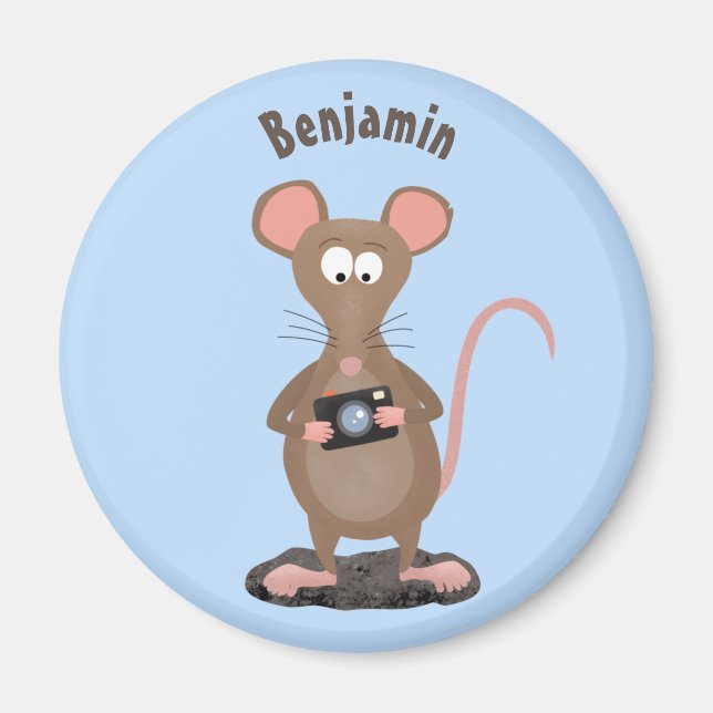 Imán Rata divertida con ilustracion de personalizado de (Frente)
