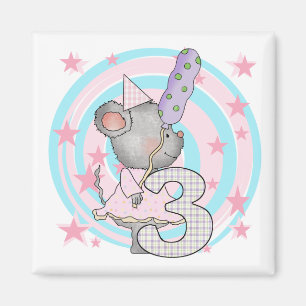Imán Ratón 3er cumpleaños camisetas y regalos