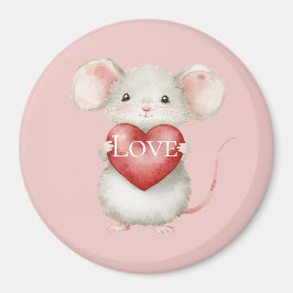 Imán Ratón con amor al corazón
