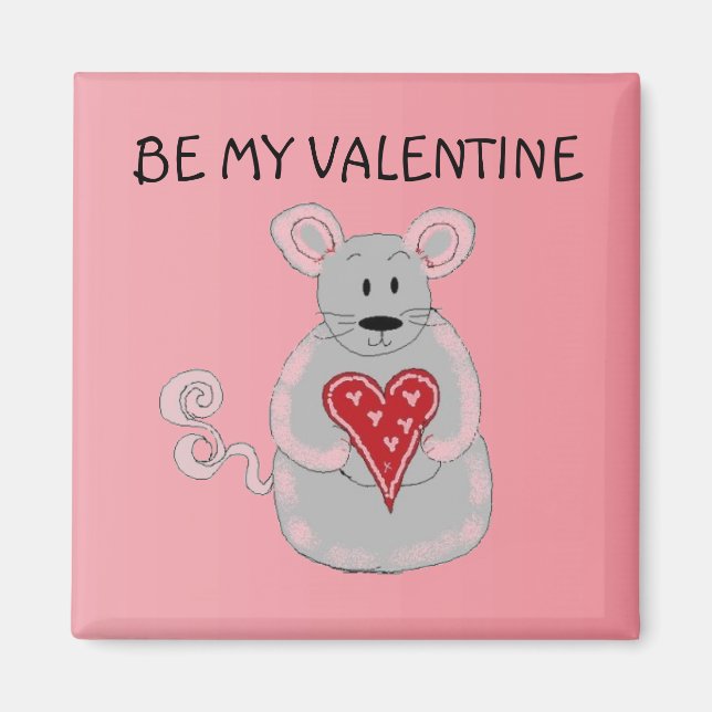 Imán Ratón del Día de San Valentín (Frente)