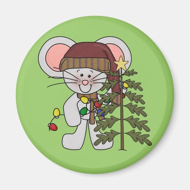 Imán Ratón del navidad que adorna el árbol (Frente)