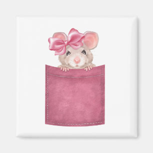 Imán Ratón en el bolsillo. Versión rosa