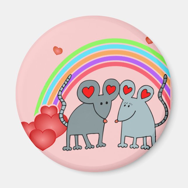 Imán Ratones en San Valentín de amor (Frente)