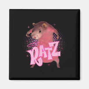 Imán Ratz divertido ratón rosa rata meme hombres mujere