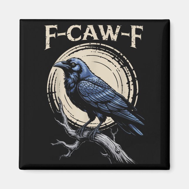 Imán Raven Crow F-craw-f Halloween Bird Fcawf Gótico Sp (Frente)
