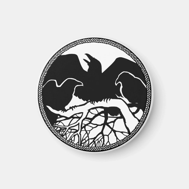 Imán Raven Magnets Raven Nativo Art Fridge Magnet Gift (Frente)