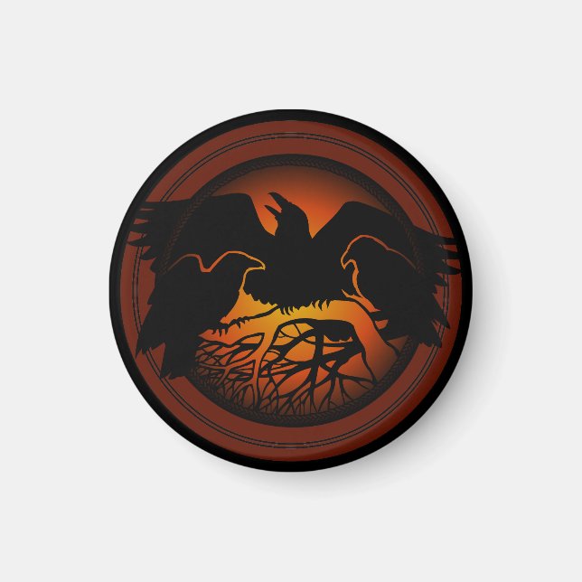 Imán Raven Magnets Raven Nativo Art Fridge Magnet Gift (Frente)