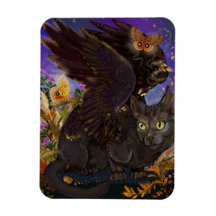 Imán Raven Winged Autumn Magic Cat