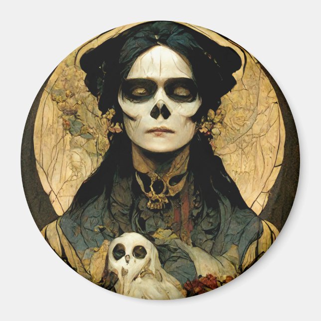 Imán Raven Witch 2 Fantasy Horror Gótico Gótico (Frente)