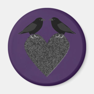 Imán Ravens góticas y corazón negro