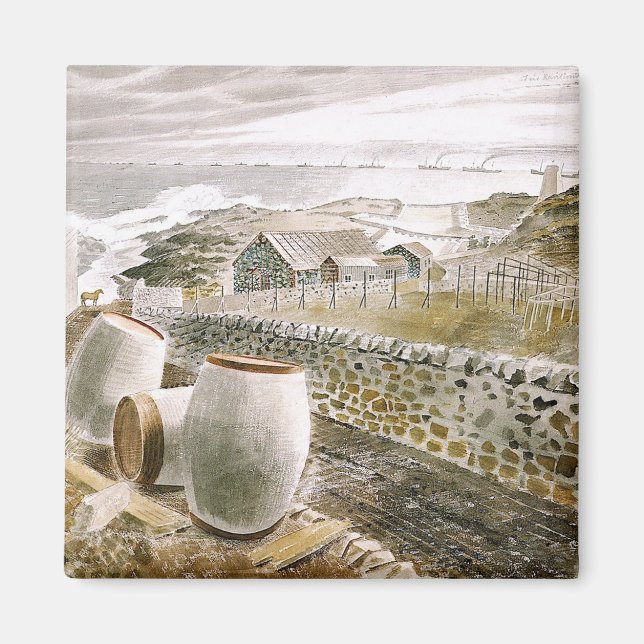 Imán Ravilious - Convoy que pasa por una isla (Frente)