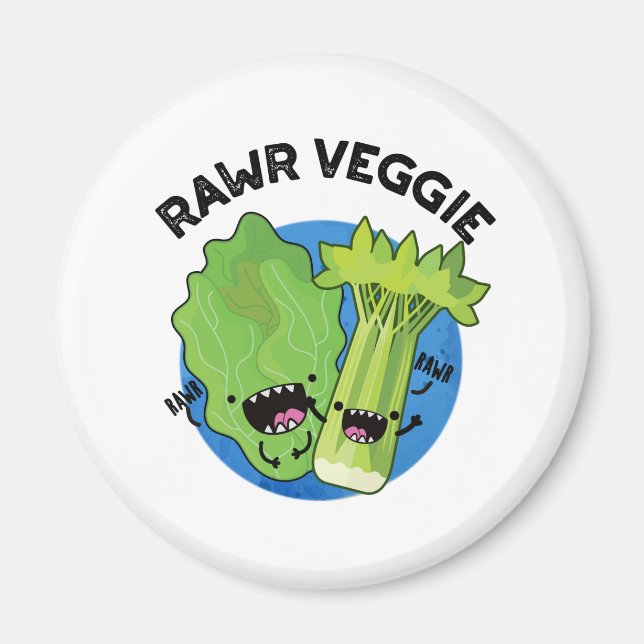 Imán Rawr Veggie Funny Food Pun (Frente)
