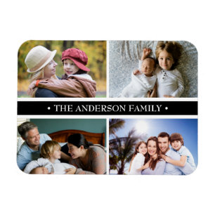 Imán Raya negra elegante del collage de fotos 4