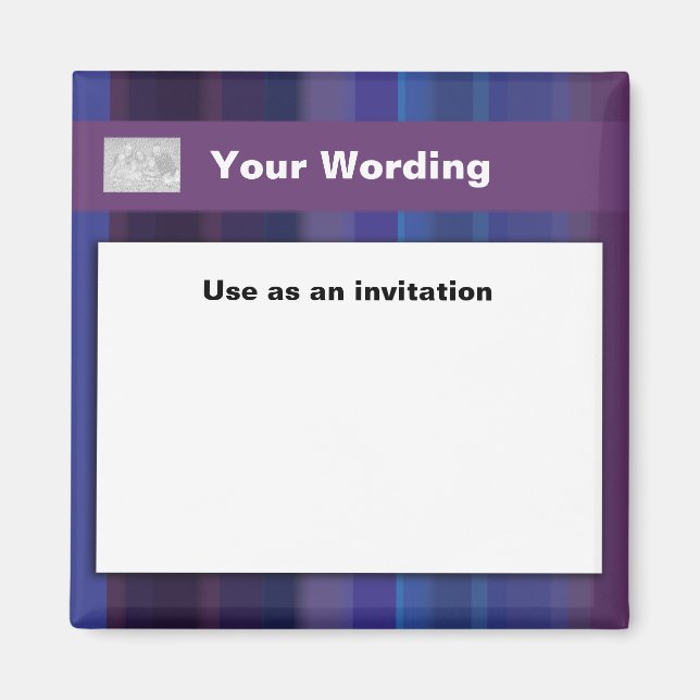 Imán Rayas azul violeta de moda - personalizable (Frente)