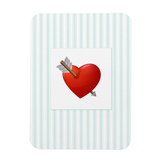 Imán Rayas azules - Corazón de San Valentín perezoso (Vertical)
