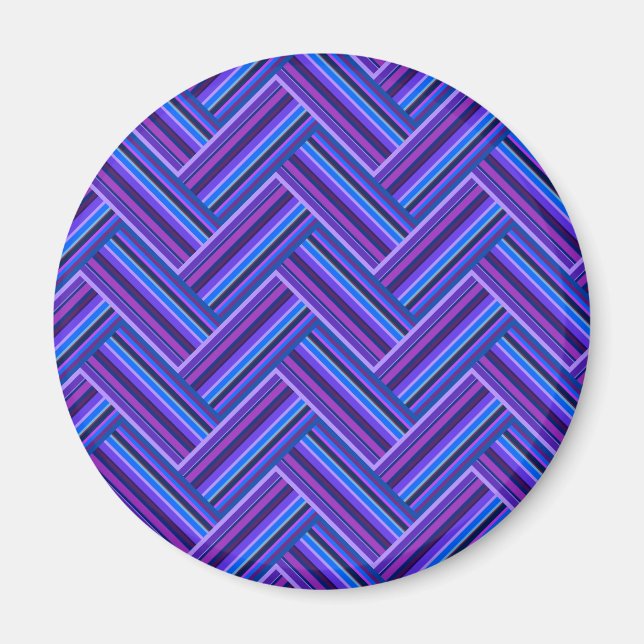 Imán Rayas azules y violetas de doble trama (Frente)