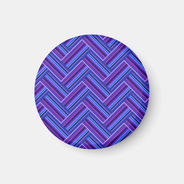 Imán Rayas azules y violetas de doble trama (Frente)