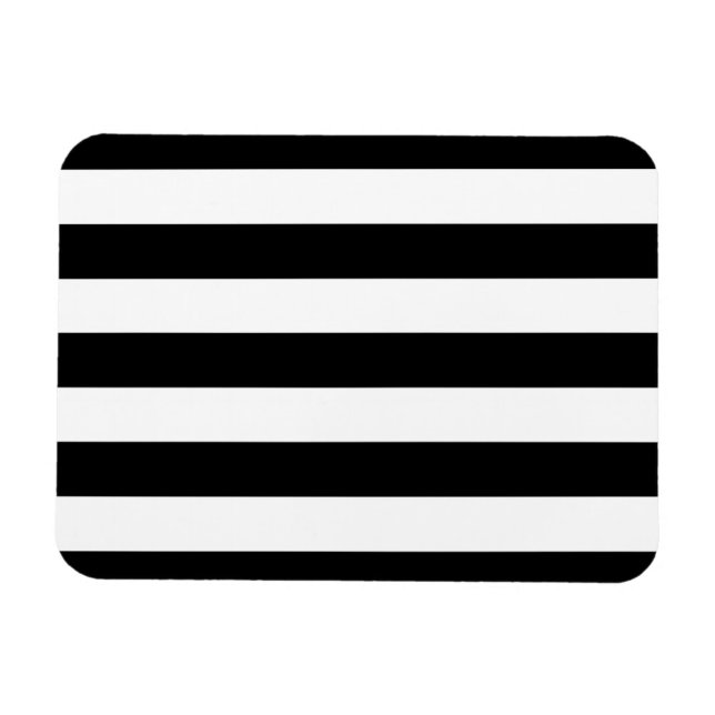 Imán Rayas Blancas Y Negras De Estilo (Horizontal)