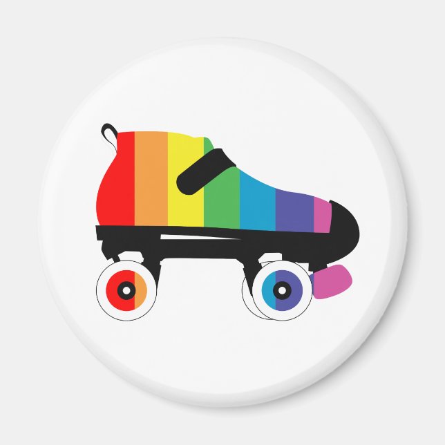 Imán rayas de arco iris de patines (Frente)