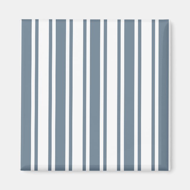 Imán Rayas de caramelo azul-gris y blanco (Frente)
