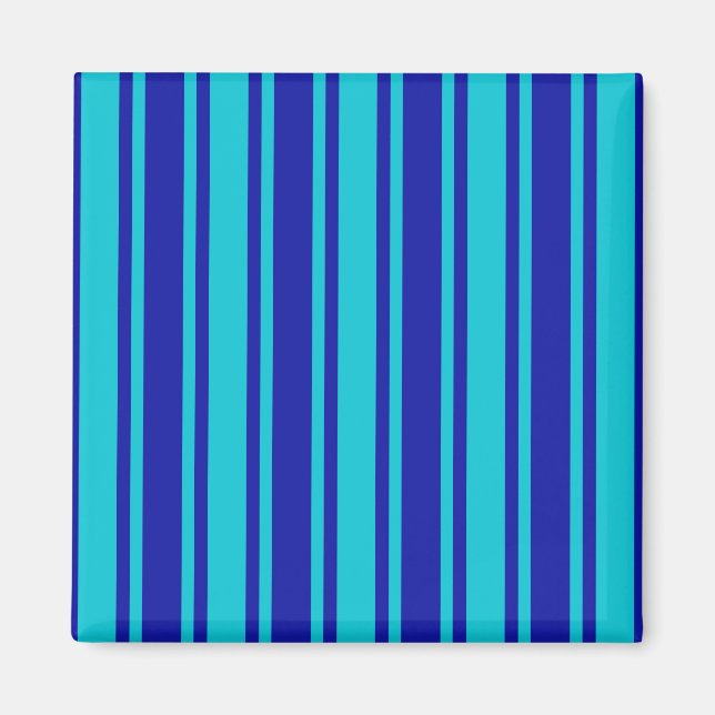 Imán Rayas de caramelo azul turquesa (Frente)