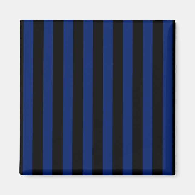 Imán Rayas de caramelo azul y negro (Frente)