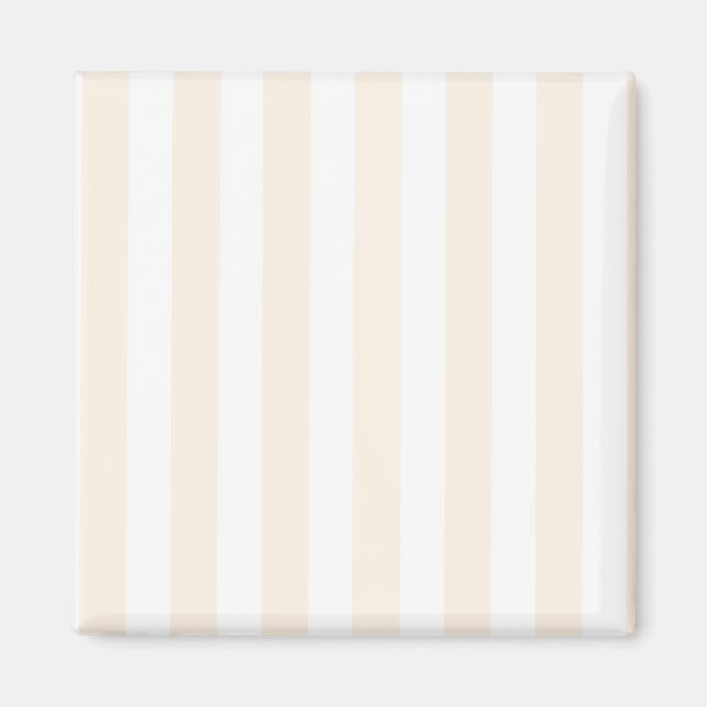 Imán Rayas de caramelo beige y blanco (Frente)