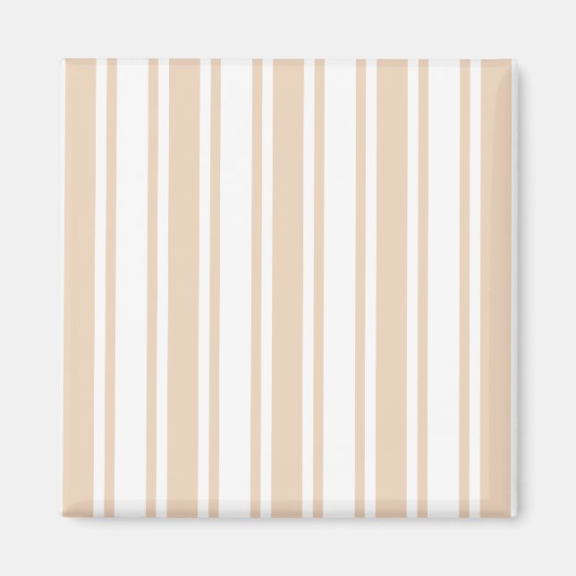 Imán Rayas de caramelo beige y blanco (Frente)