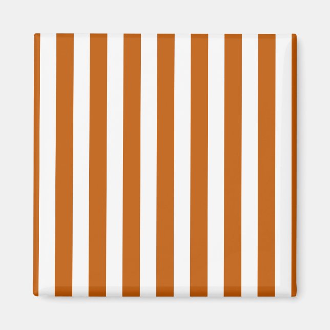 Imán Rayas de caramelo blanco y naranja quemado (Frente)
