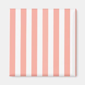 Imán Rayas de caramelo de coral y blanco