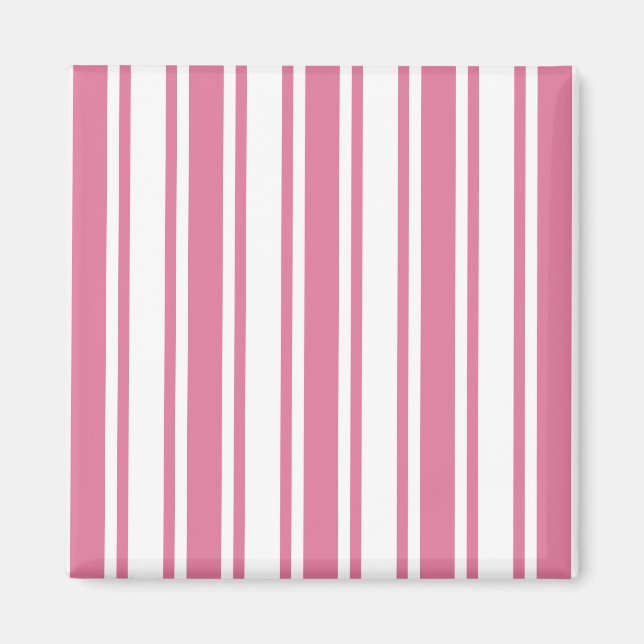 Imán Rayas de caramelo rosa y blanco (Frente)
