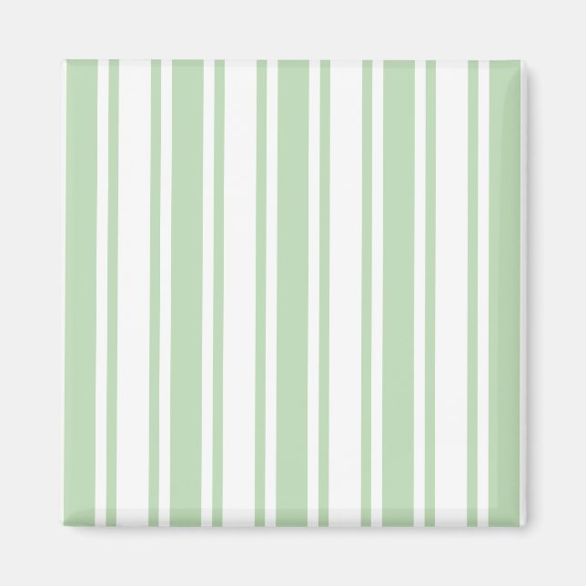 Imán Rayas de caramelo verde claro y blanco (Frente)