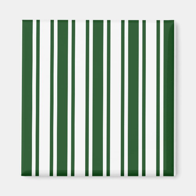 Imán Rayas de caramelo verde oscuro y blanco (Frente)
