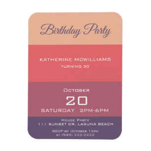 Imán Rayas de color de fiesta de cumpleaños-otoño-