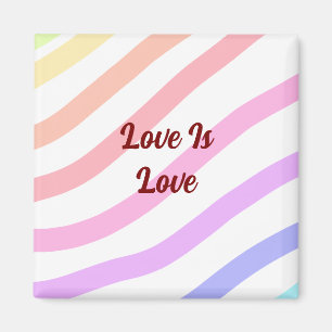 Imán Rayas de colores arcoiris colores el amor pastel e