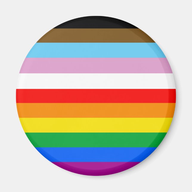 Imán Rayas de la Bandera de Progreso LGBTQ+ (Frente)