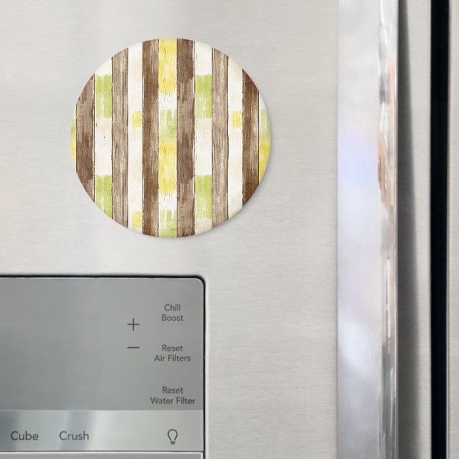 Imán Rayas de madera falsa de limón amarillo cítrico   (In situ (nevera))