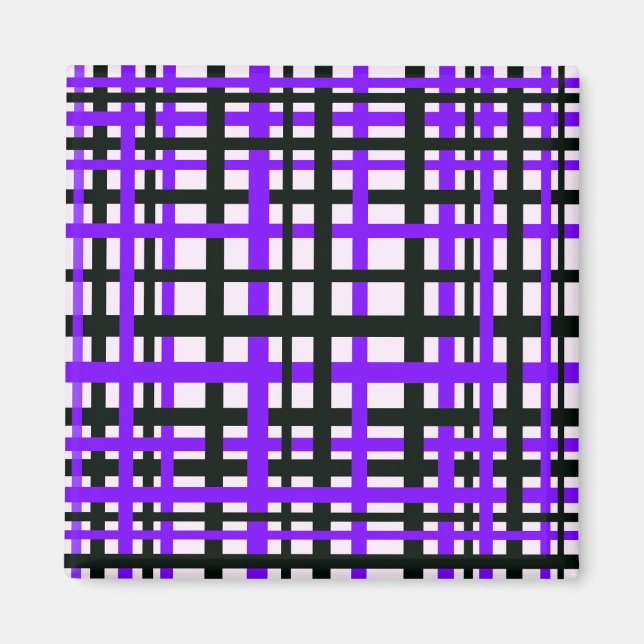 Imán Rayas entrelazadas Black White Purple (Frente)