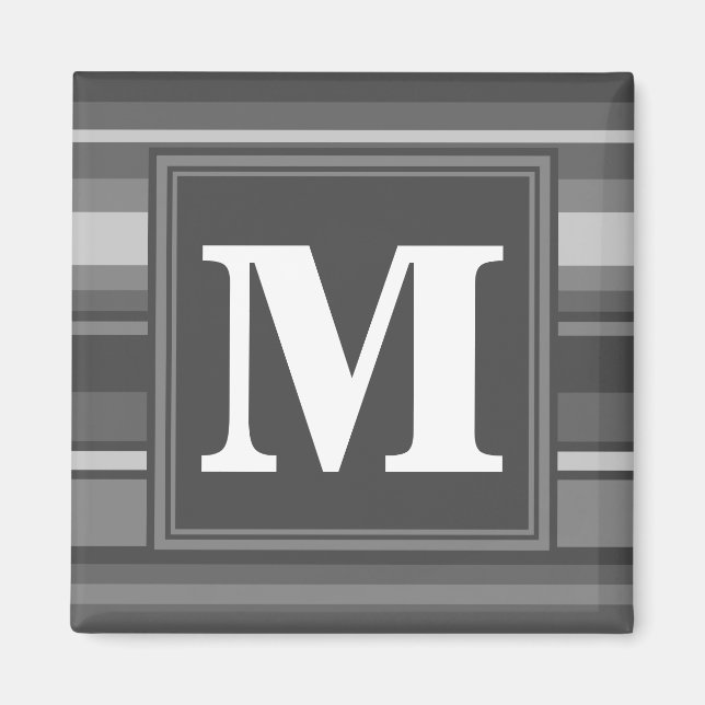 Imán Rayas grises monograma (Frente)