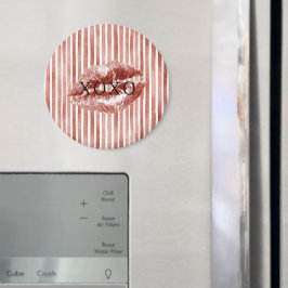 Imán Rayas Labios Rojos Besan XOXO