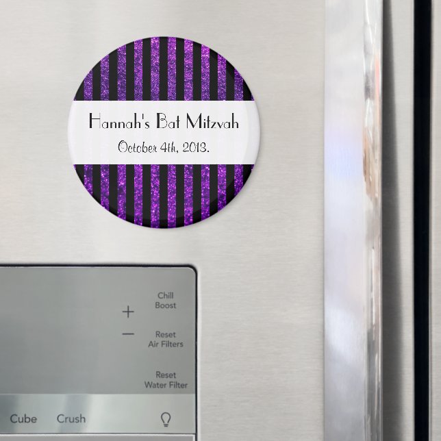 Imán Rayas moradas, rayas Purpurinas, Mitzvah bat (In situ (nevera))