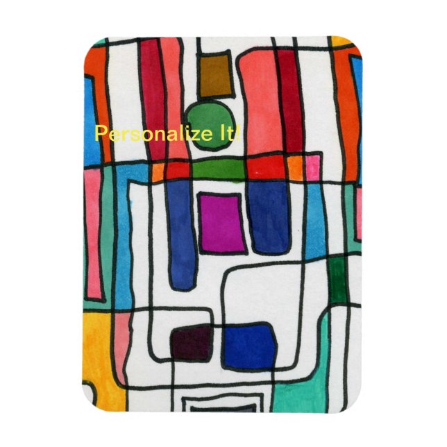 Imán Rayas rectangulares calientes y frescas con acento (Vertical)