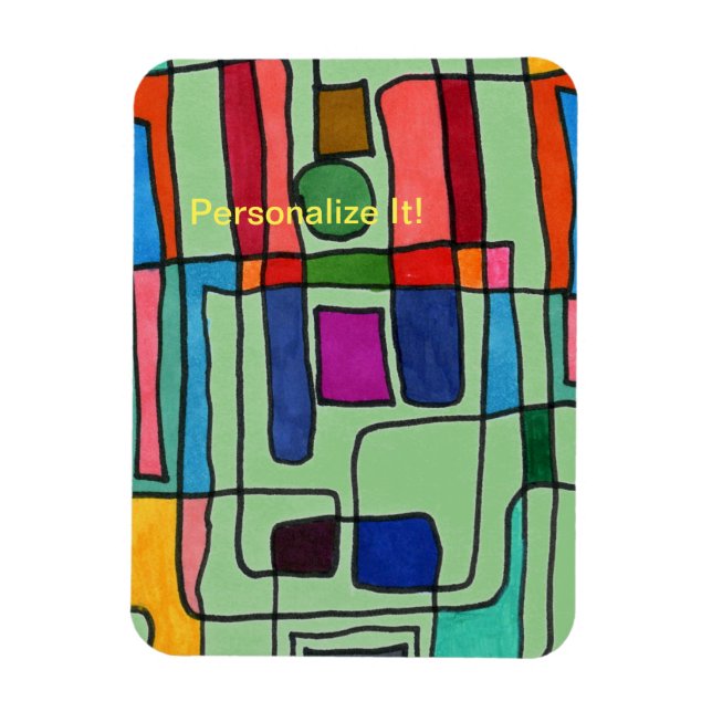 Imán Rayas rectangulares calientes y frescas con acento (Vertical)