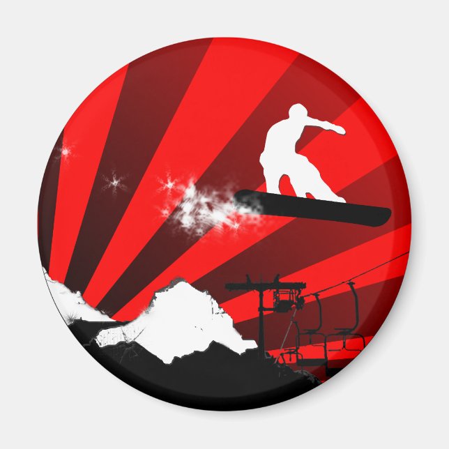 Imán rayas rojas. (Frente)