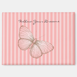 Imán Rayas rosadas con mariposa