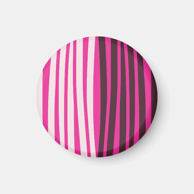 Imán Rayas verticales rosadas blancas y negras (Frente)