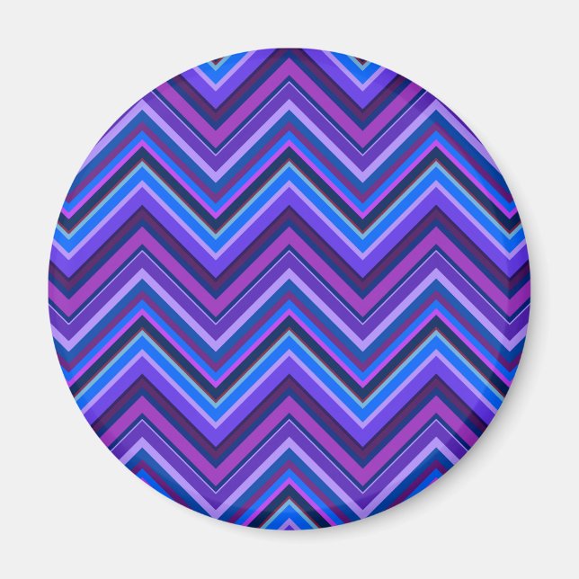 Imán Rayas zigzag azules y violetas (Frente)