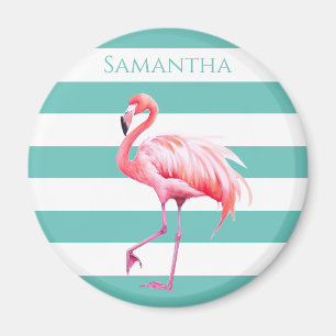 Imán Rayo blanco turquesa Cubo Flamingo rosa tropical